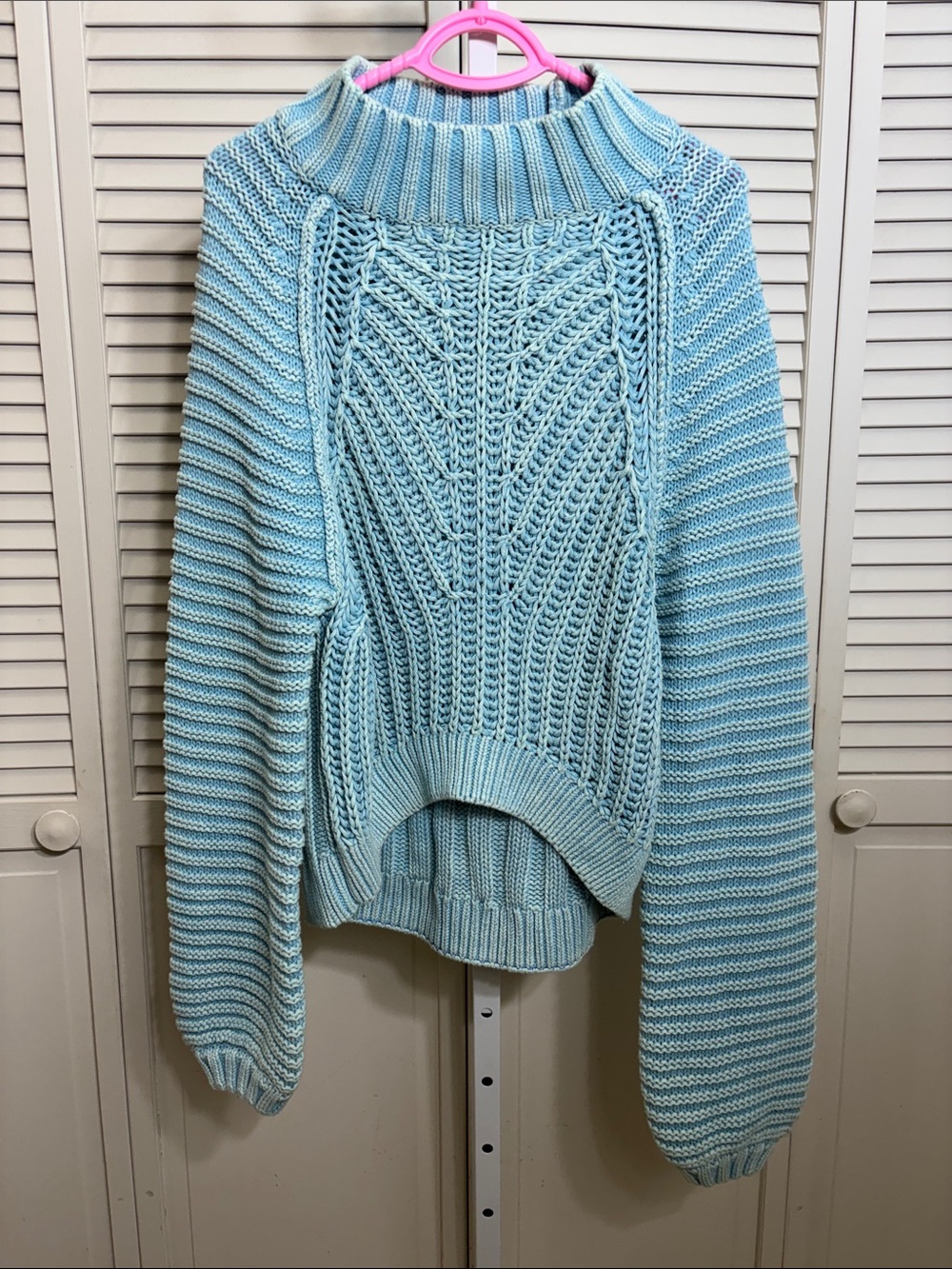 Free People Sweetheart Chunky Knit Mock Neck Sweater Small
